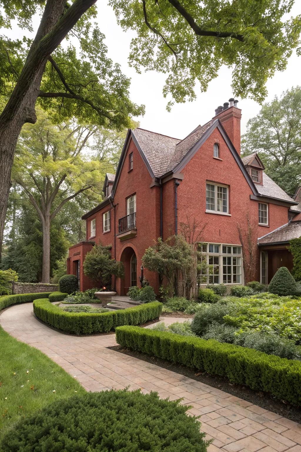 Brick red stucco provides a classic and enduring look.