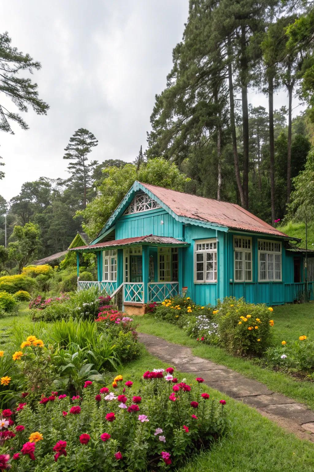 A vibrant summer house that brings life to any garden.