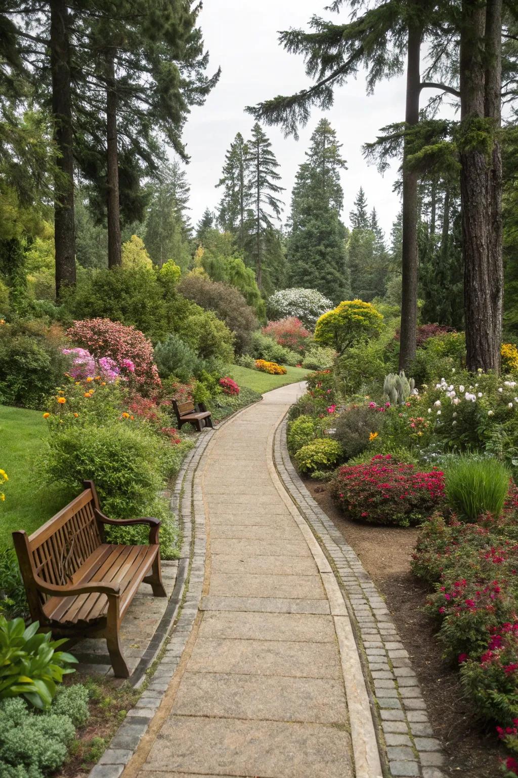 Create visual interest with a mixed materials pathway.