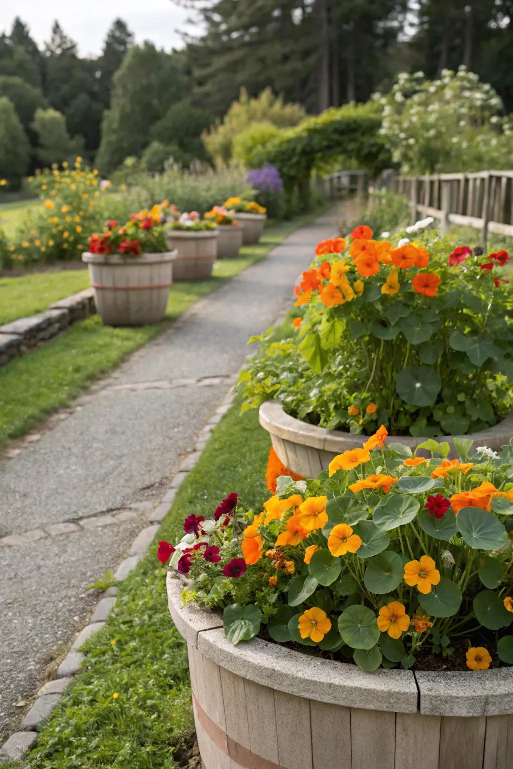 Edible flower planters offer beauty and culinary benefits.