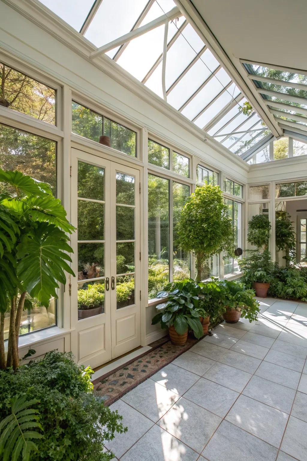 Use mirrors to reflect light and greenery, enhancing space.