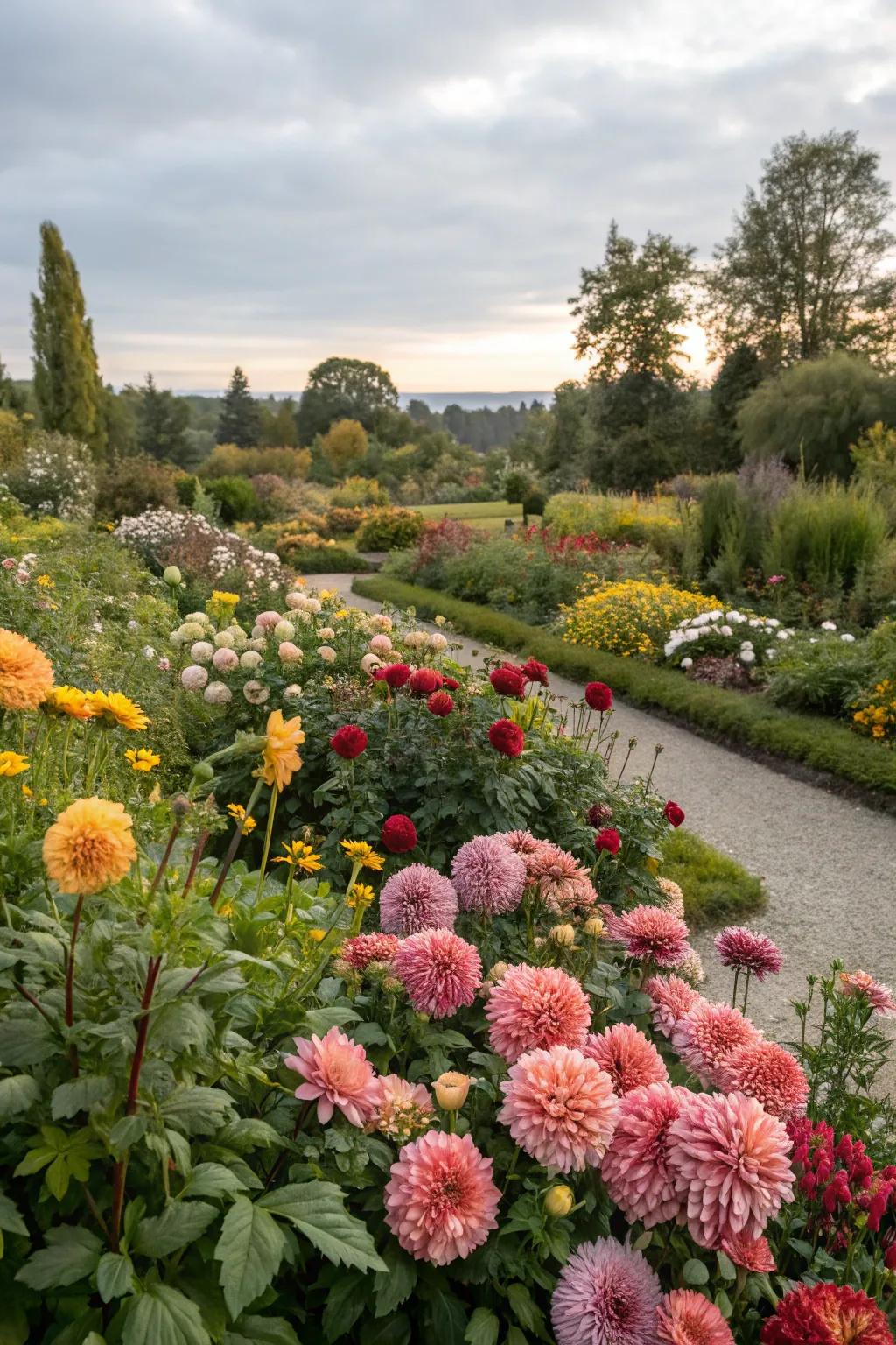 A garden designed for seasonal interest with staggered blooms.