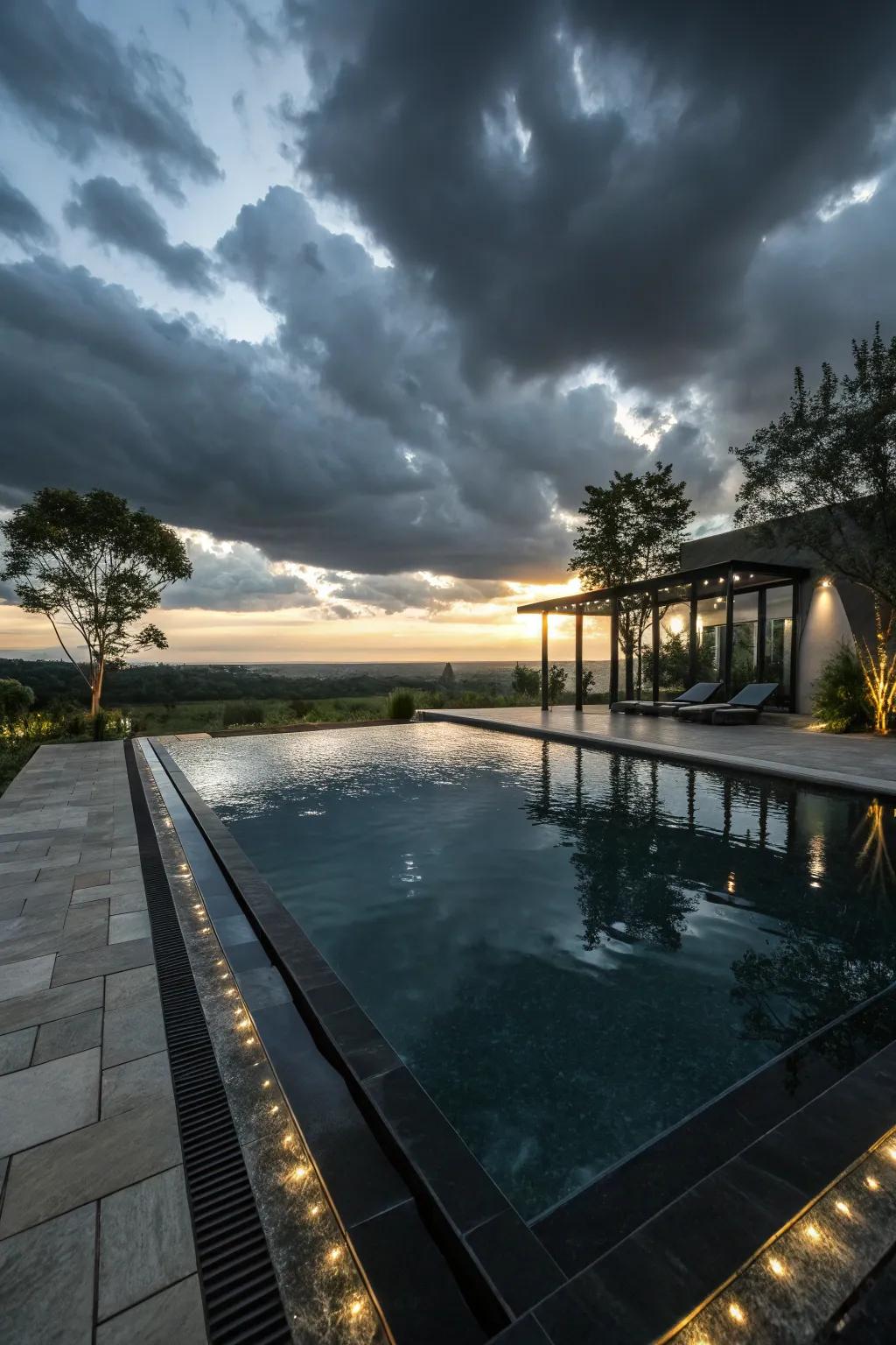 Equinox black pools create a bold and dramatic backdrop.