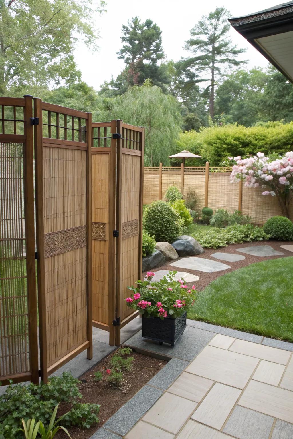 Privacy screens offer seclusion with a touch of elegance.