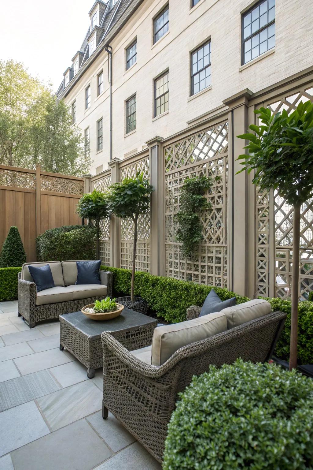 Privacy screens offer flexibility and style.