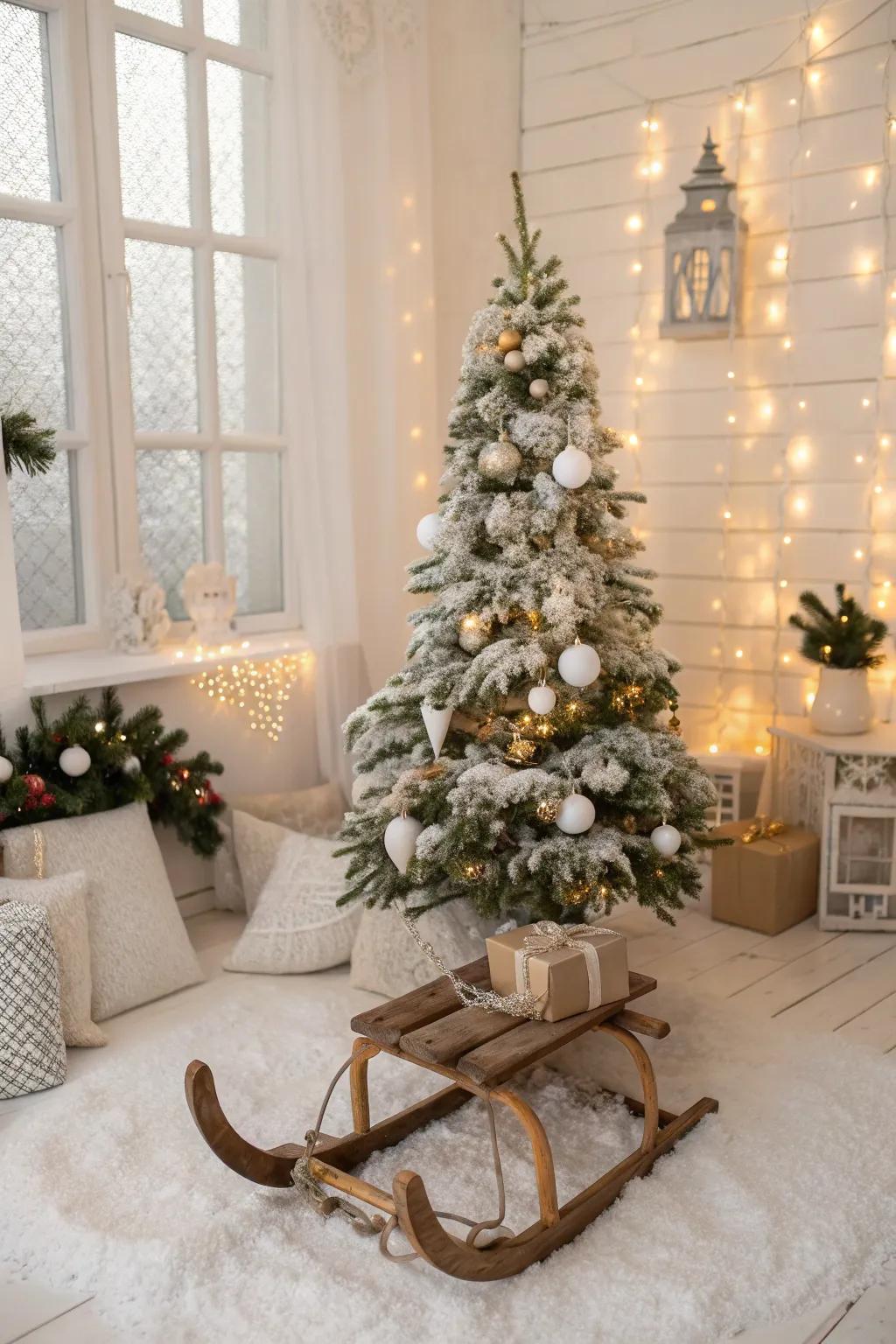 Antique sleds create whimsical, nostalgic displays.