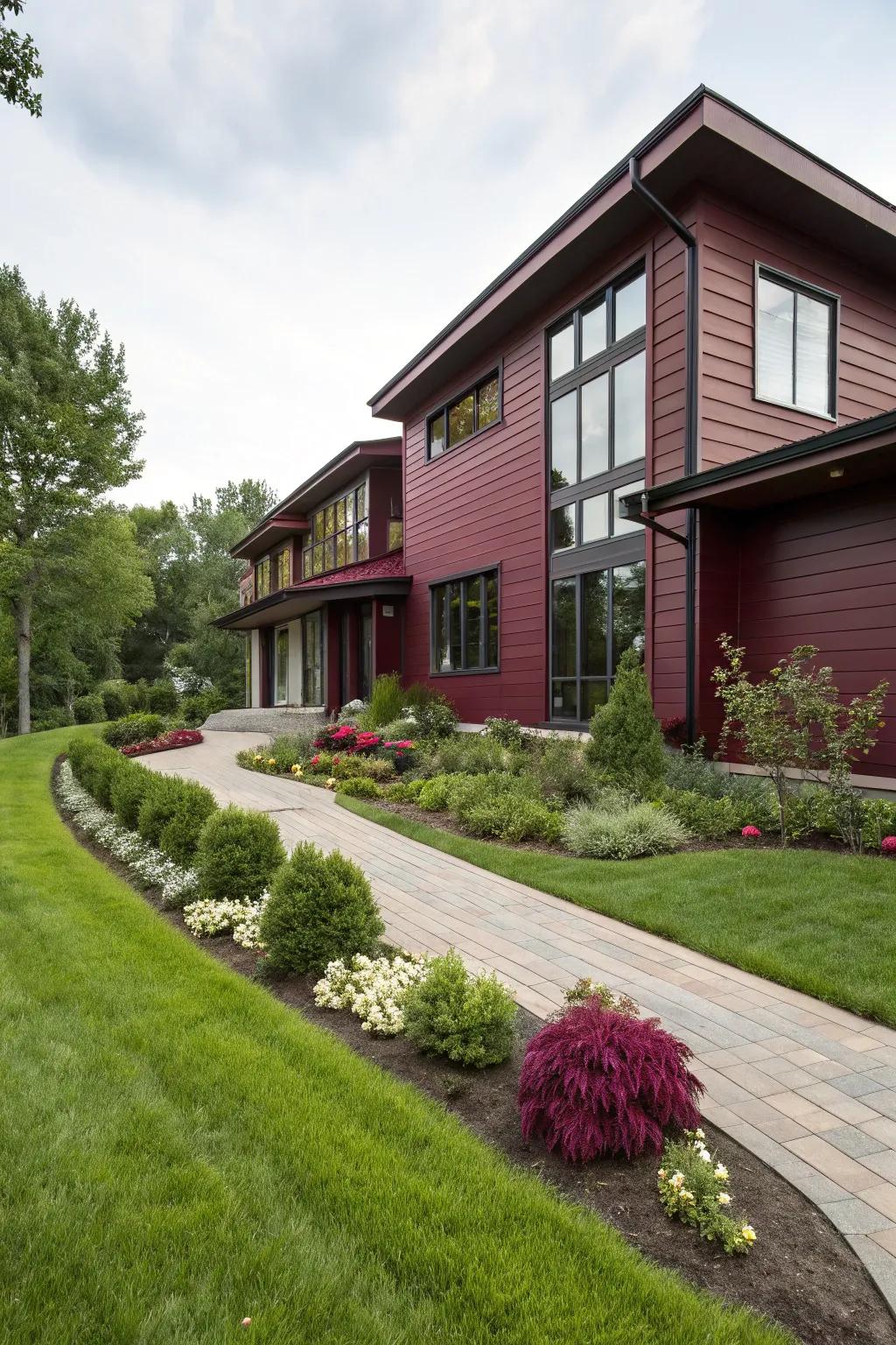 Burgundy exteriors make a bold and rich statement.