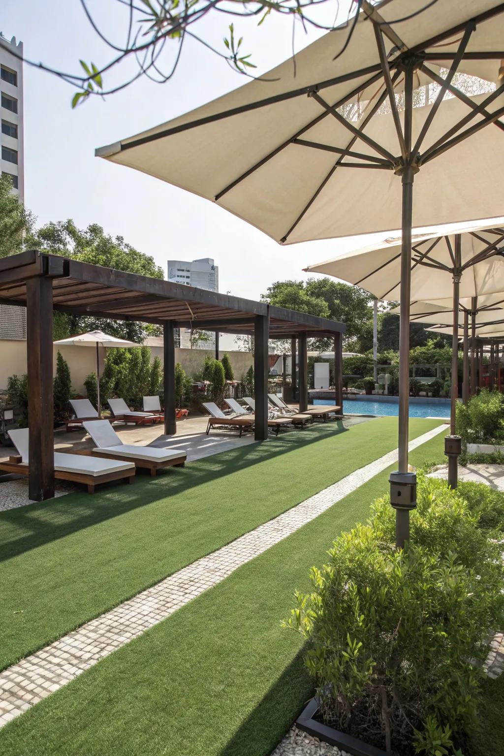 Shaded retreats keep you cool and comfortable.
