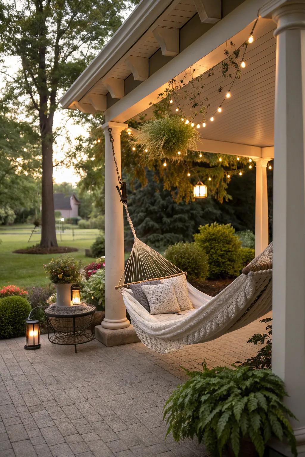A relaxing hammock retreat for peaceful moments.