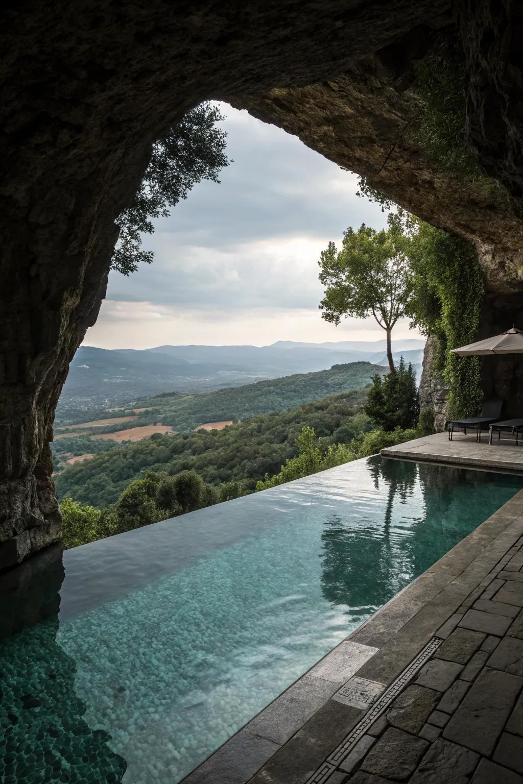 An infinity edge pool that offers an uninterrupted view of the landscape.
