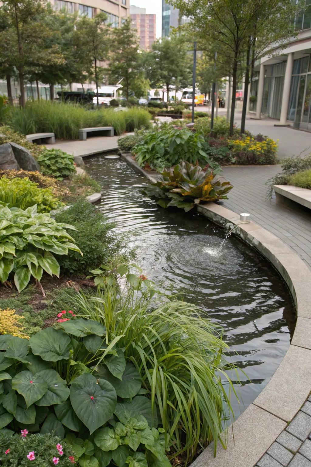 Add tranquility with a soothing water feature.