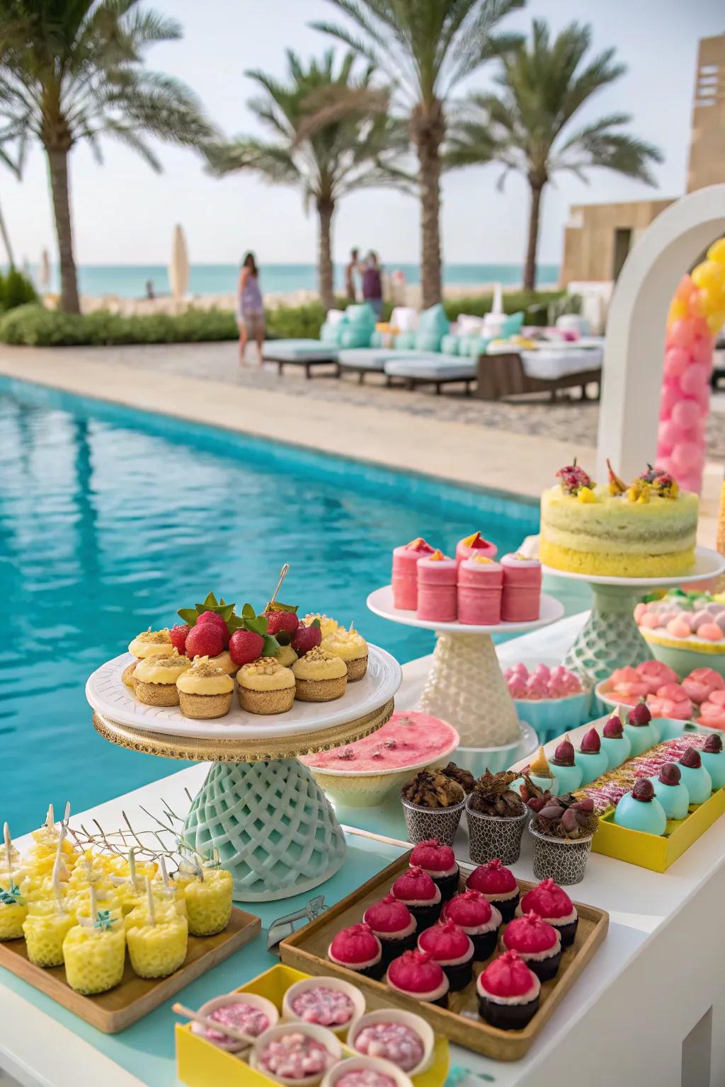 Sweeten the day with a poolside dessert bar.