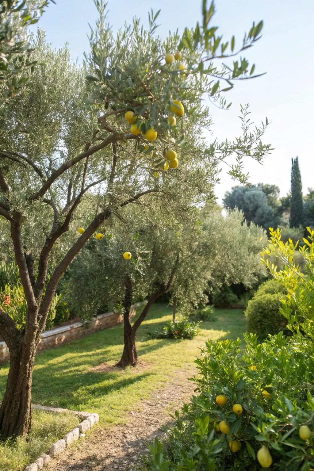 Olive and lemon trees providing beauty and bounty.