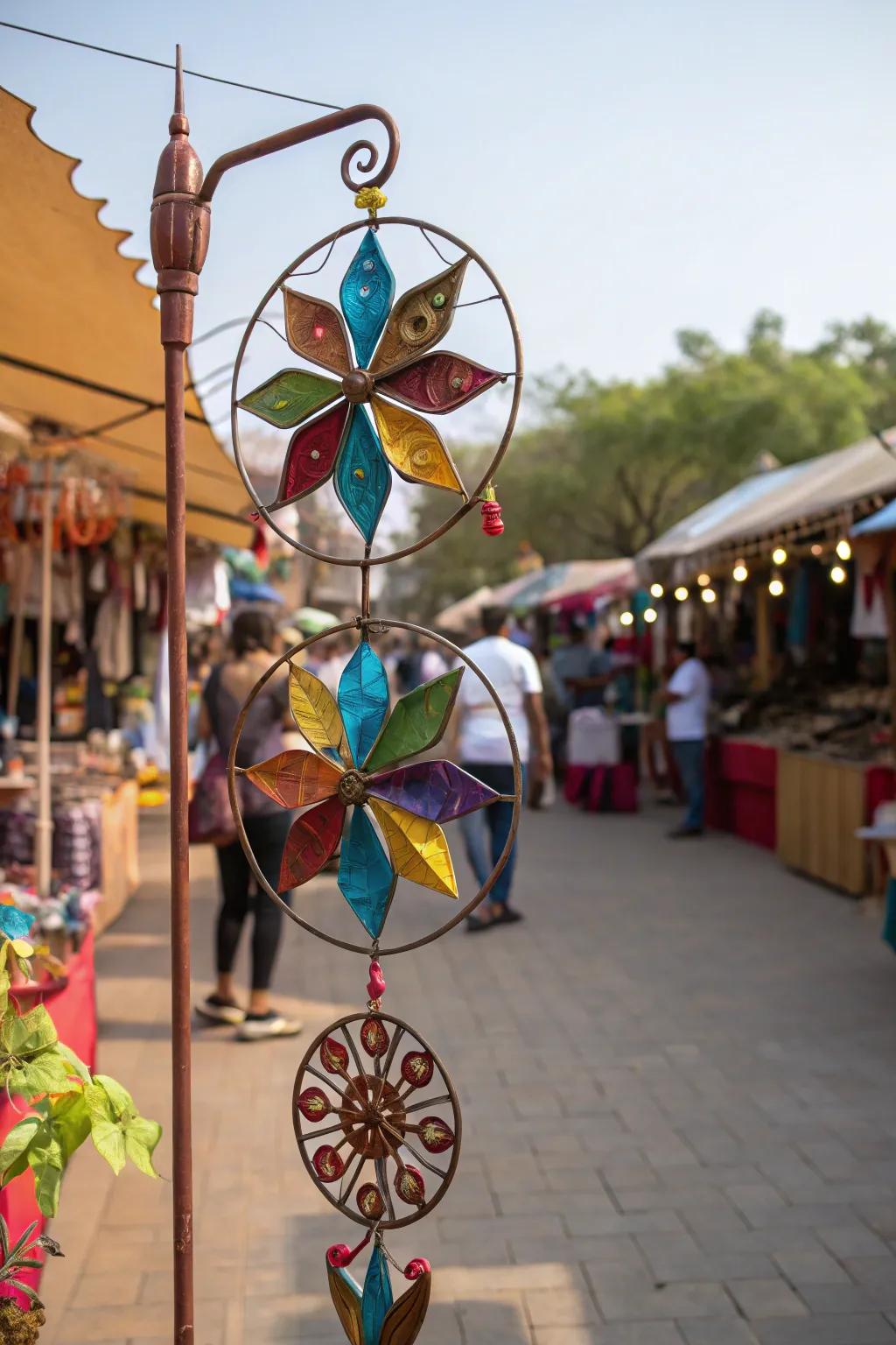 Artisan wind spinners are unique, character-filled creations.