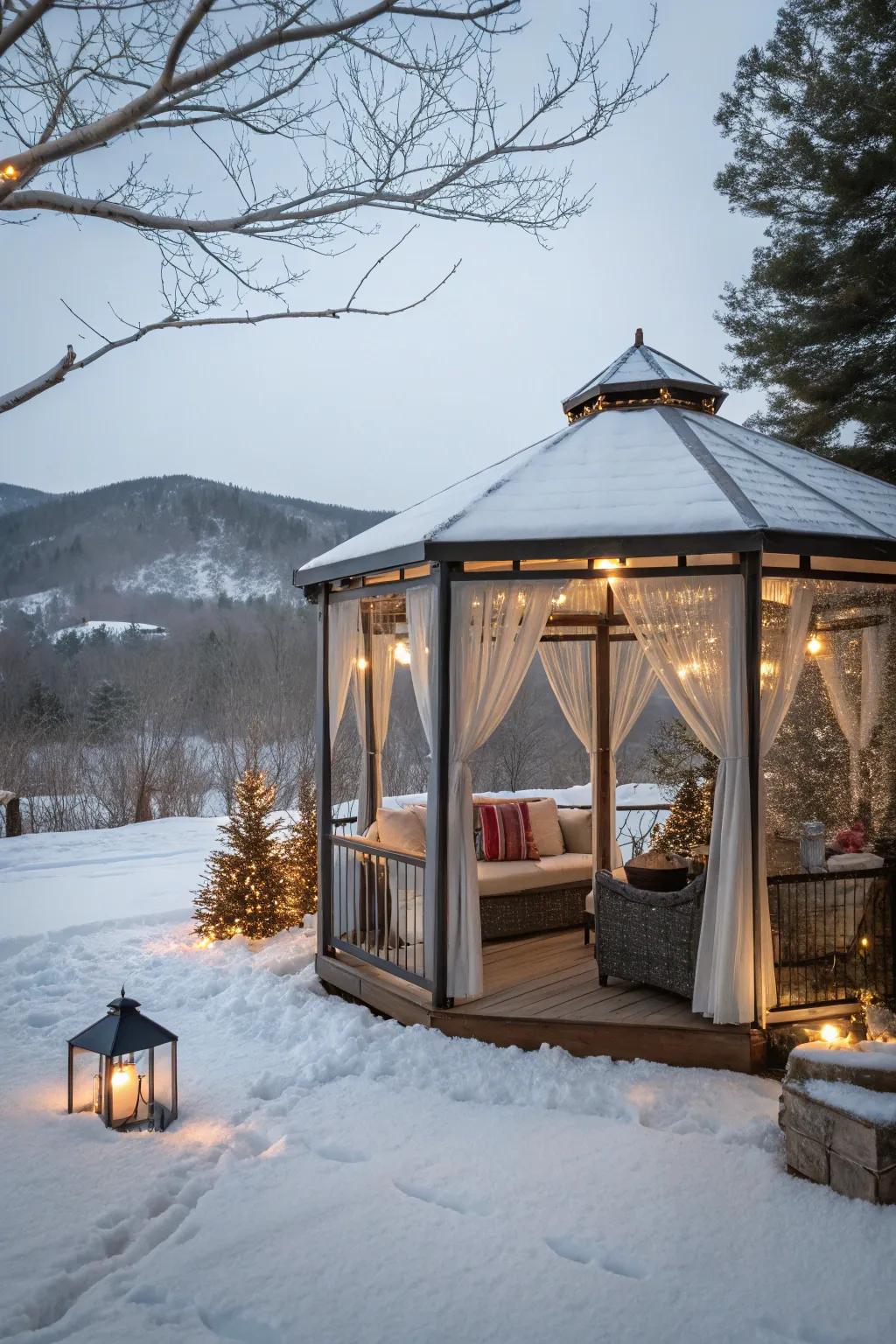 Wind shields keep your gazebo warm while preserving the view.