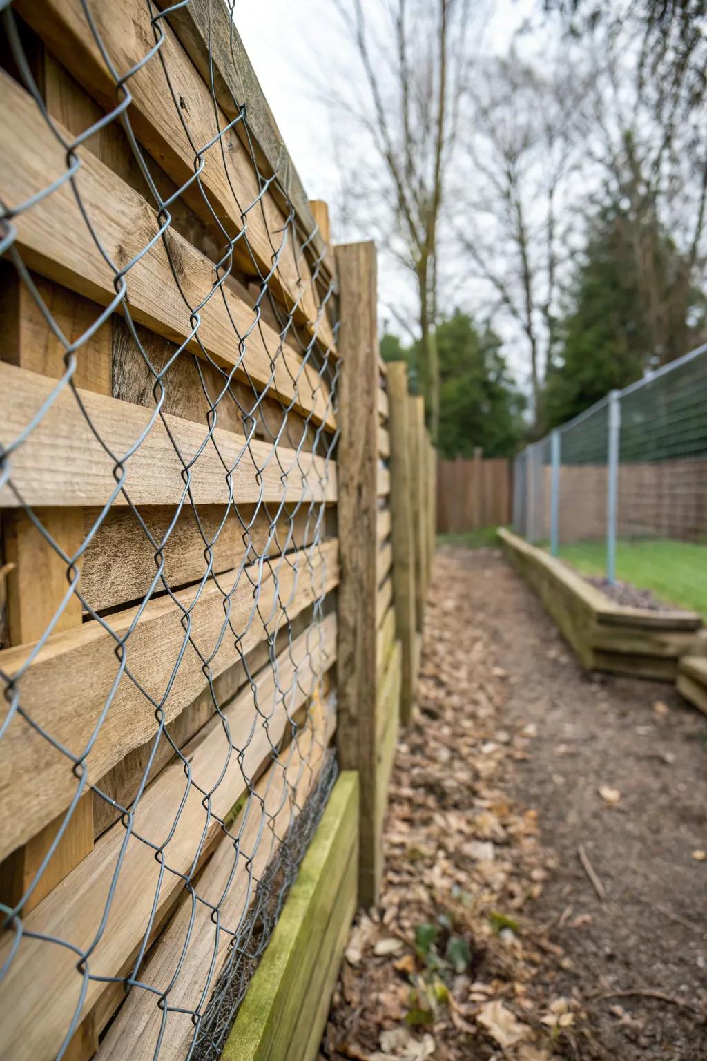 Layered textures for a visually captivating fence.