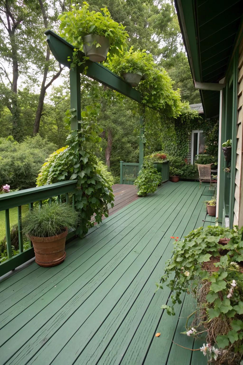 A deck that blends seamlessly with its natural surroundings.