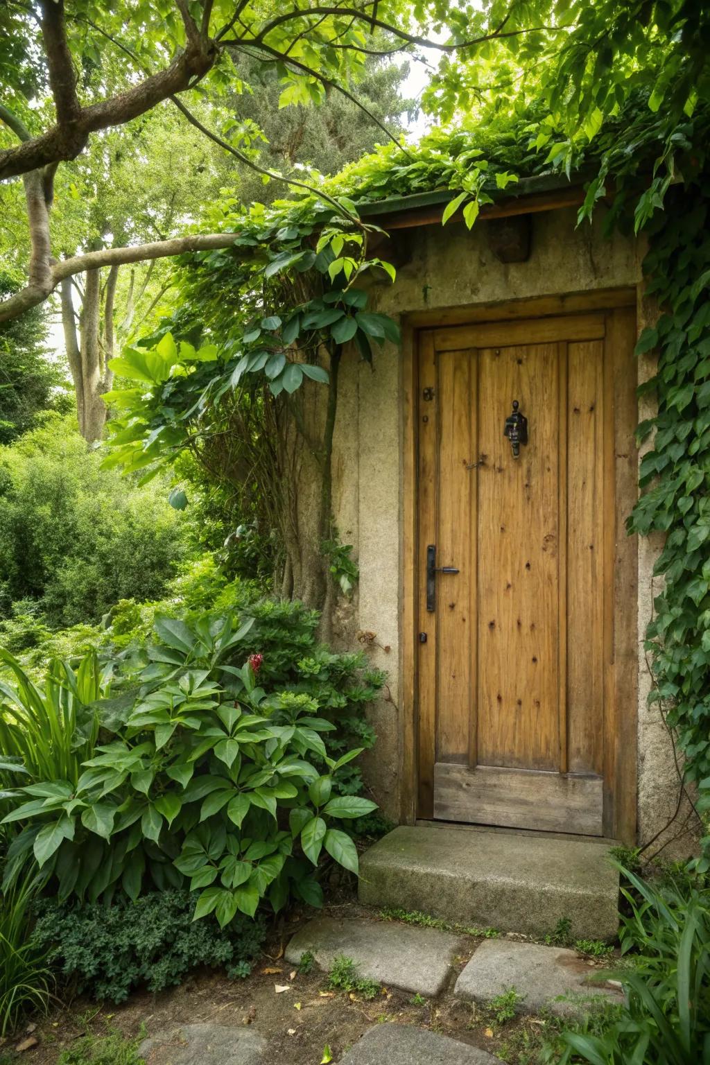 Eco-friendly finishes for a naturally beautiful wooden door.