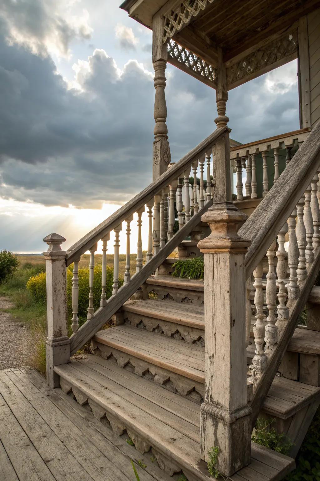 Decorative spindles add a touch of flair to your steps.