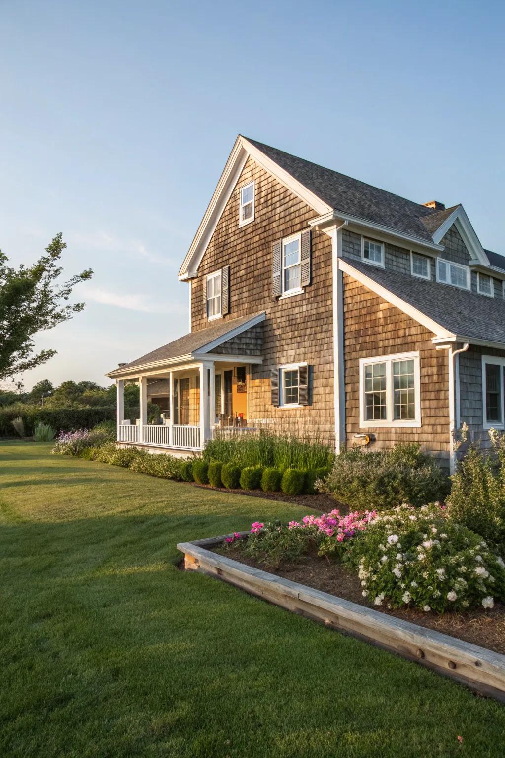 Contrasting trim adds dimension.