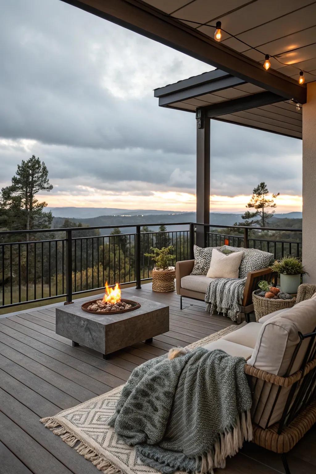Gather around the warmth of a fire pit.