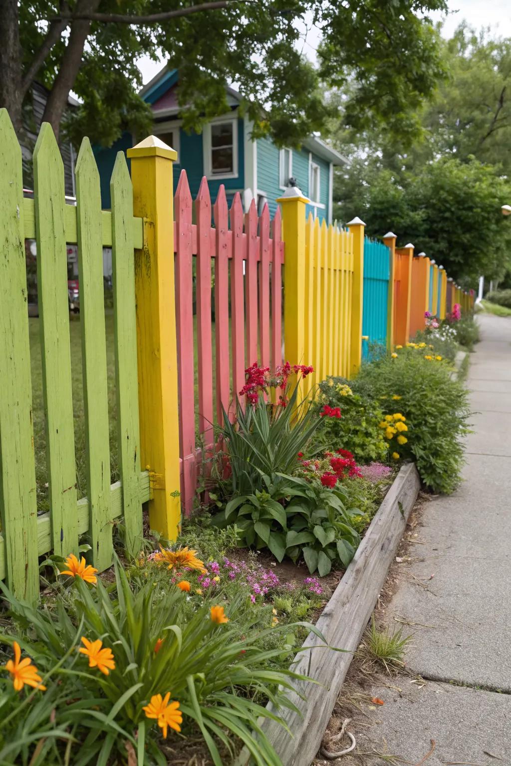 Painted fences bring color and personality to your garden.