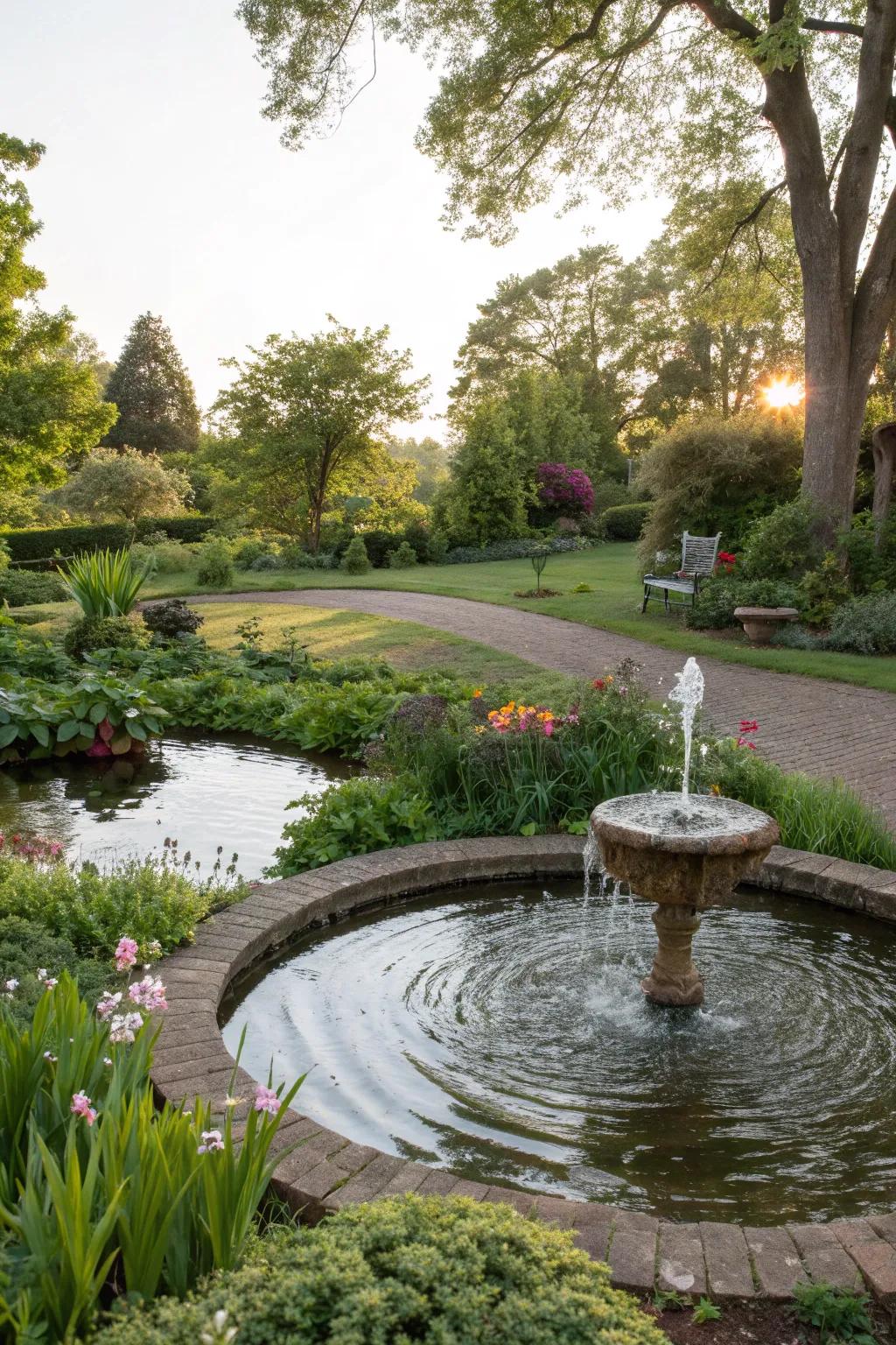 Water features add a peaceful and relaxing element to your yard.