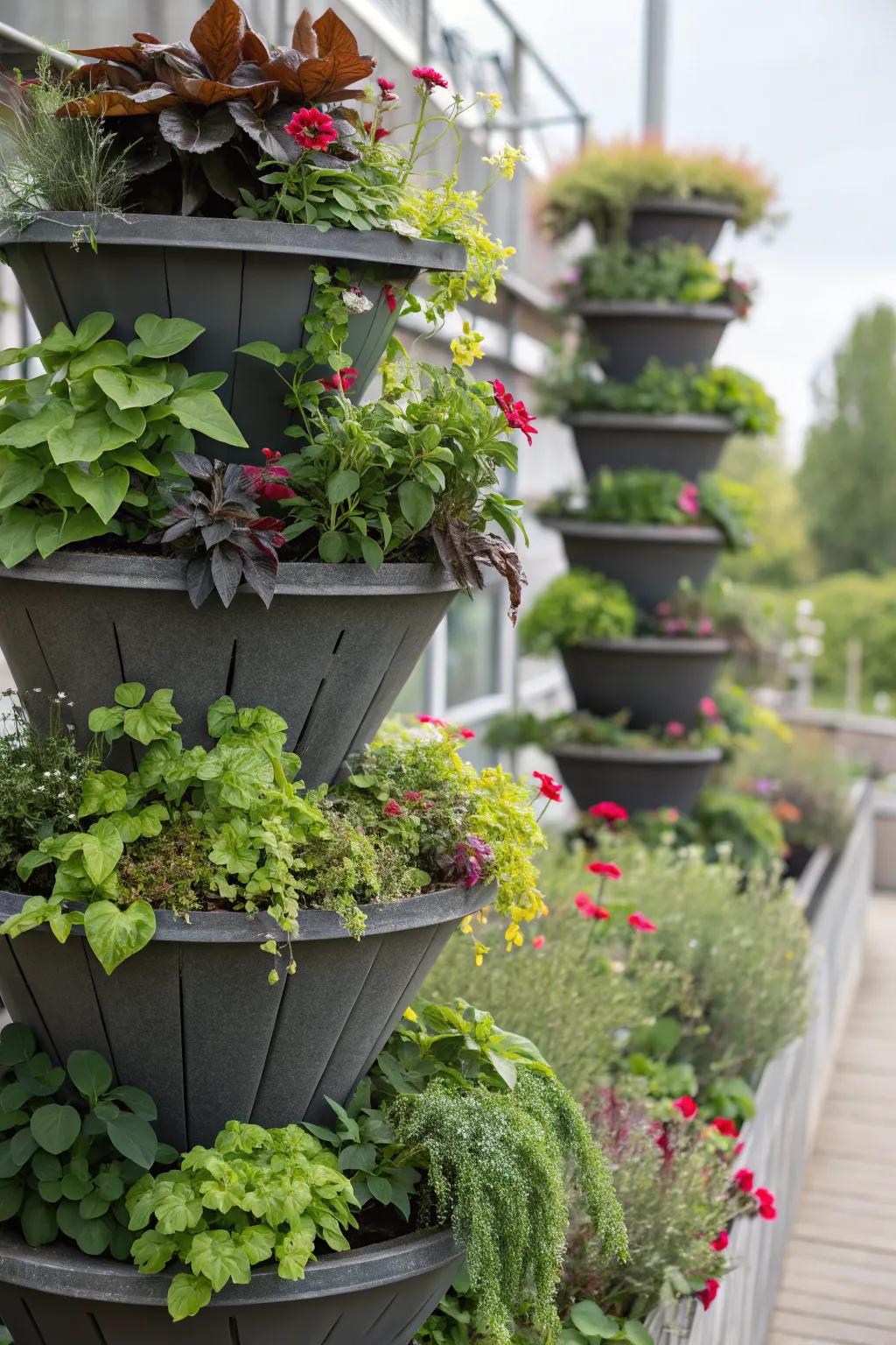 Planters help elevate your garden design with vertical interest.