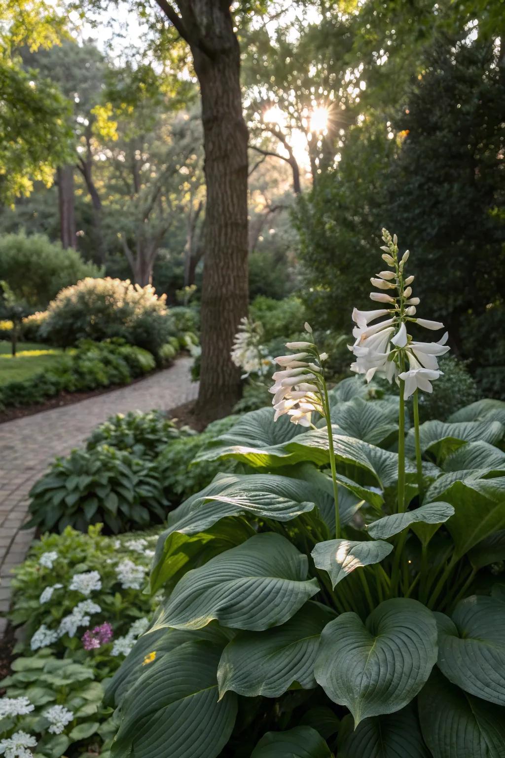 Rodgers flower adds dramatic foliage to shaded garden spaces.