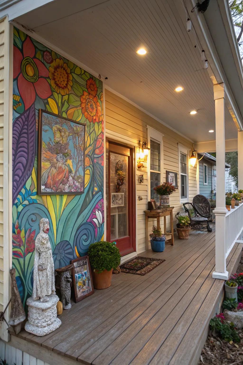 Artistic touches add personality and flair to your porch.