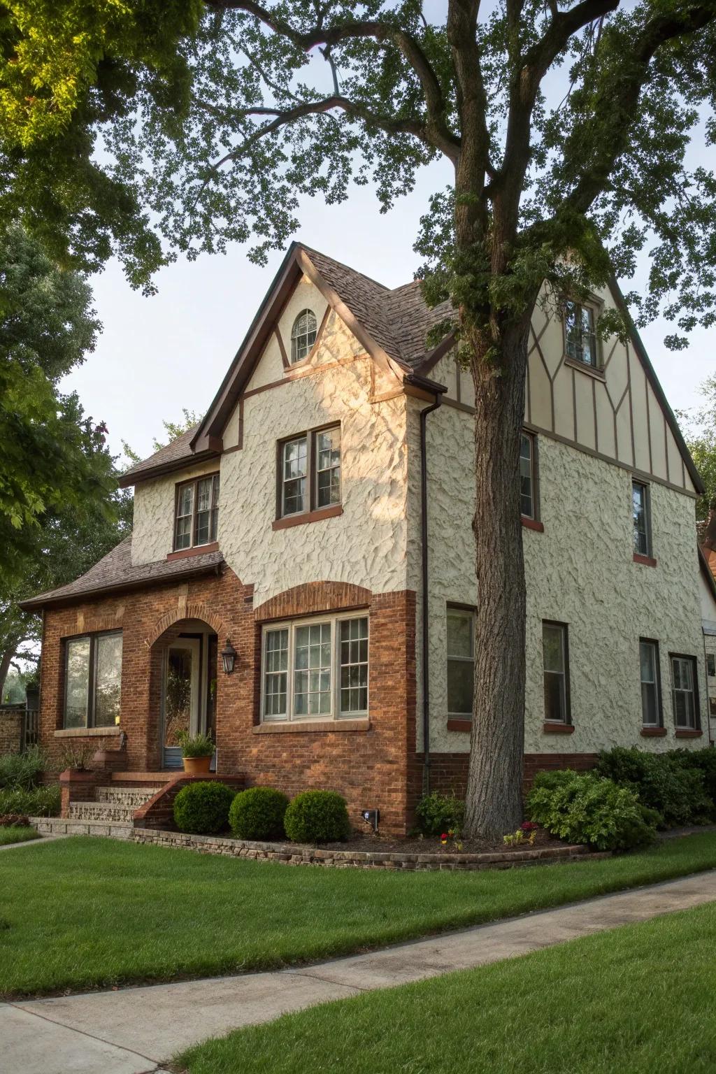 A textured facade that adds character and depth to the design.
