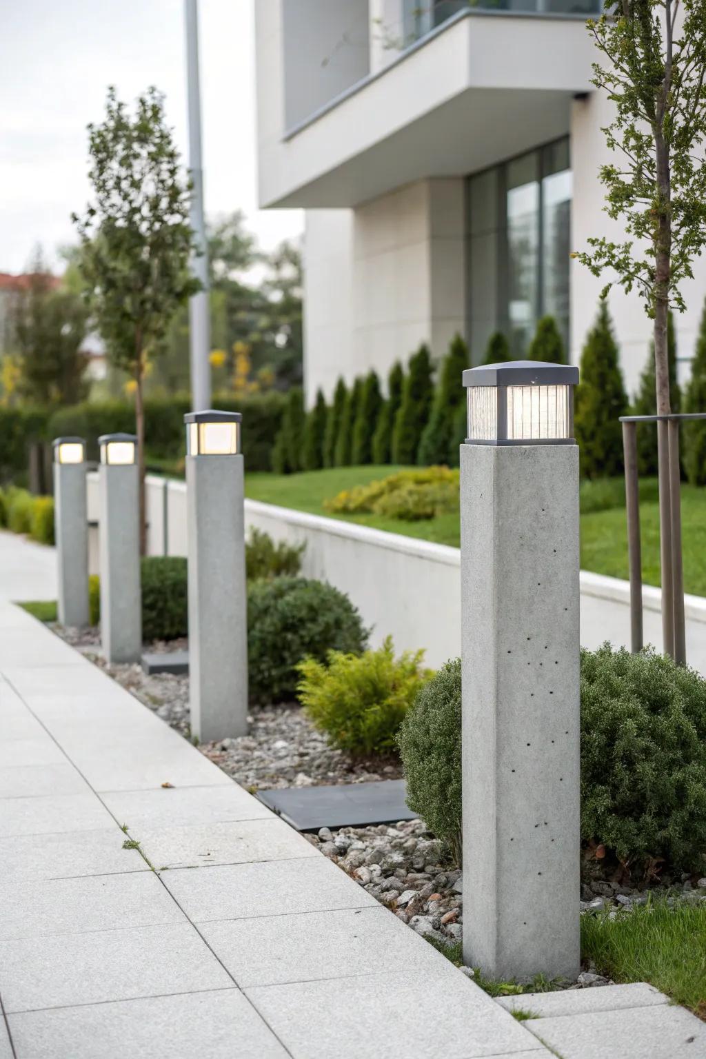 Concrete wraps offer a rustic modern aesthetic.