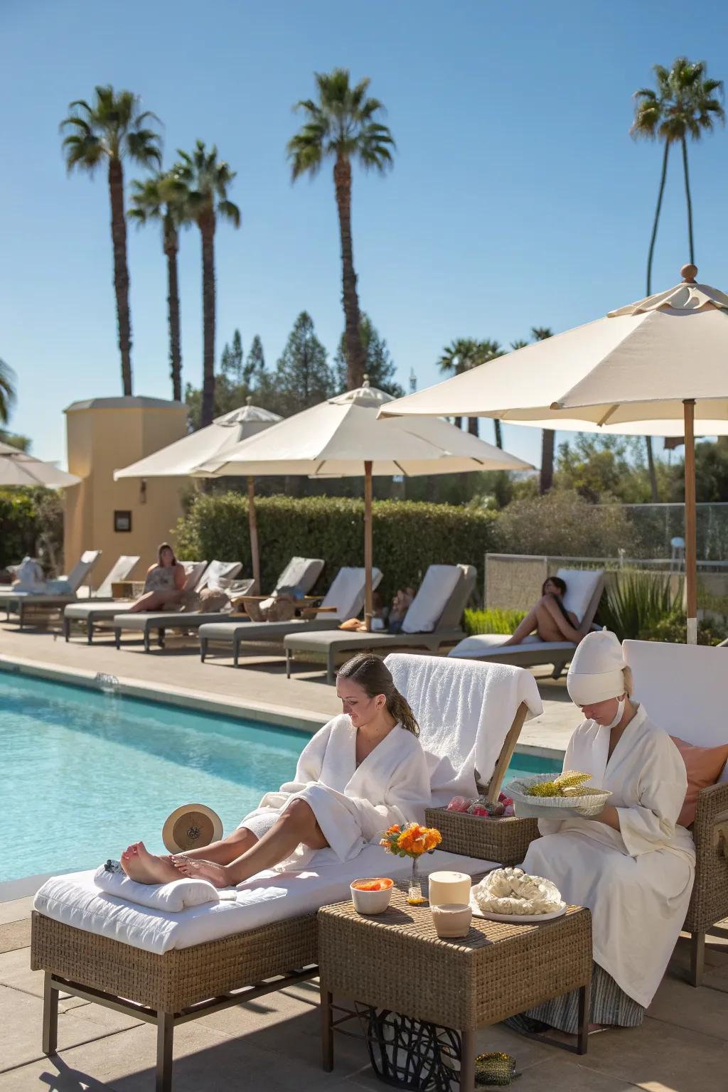 Relax and unwind with a spa pool party.