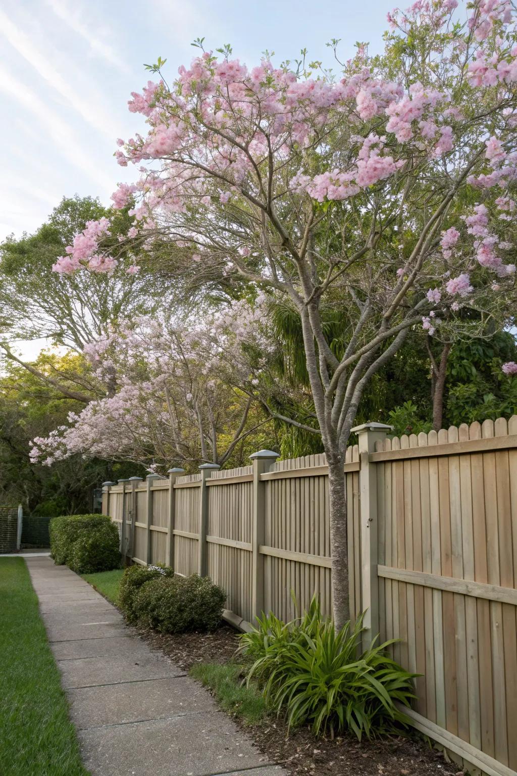 The Anacacho Orchid Tree adds unique charm and privacy.