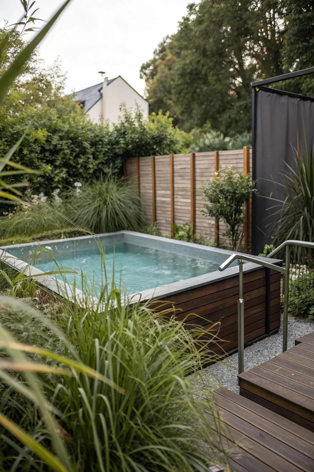 Privacy screens turn your pool area into a secluded sanctuary.