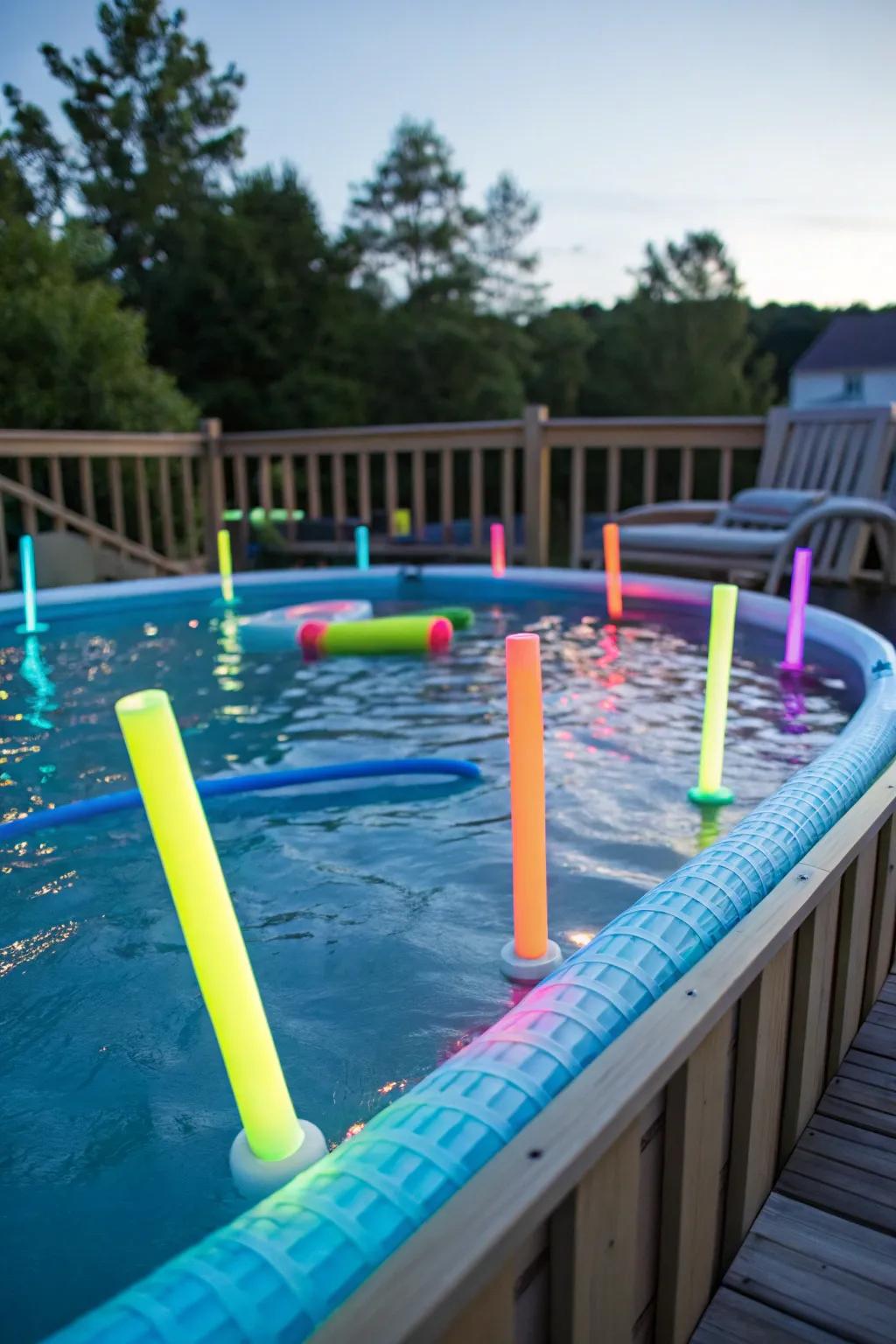 LED pool noodles bring playful illumination to your pool.