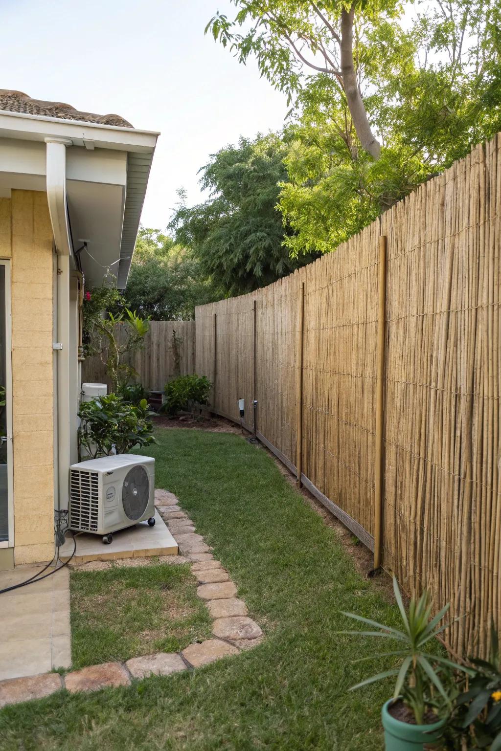 A reed fence offers a quick, natural-looking concealment.