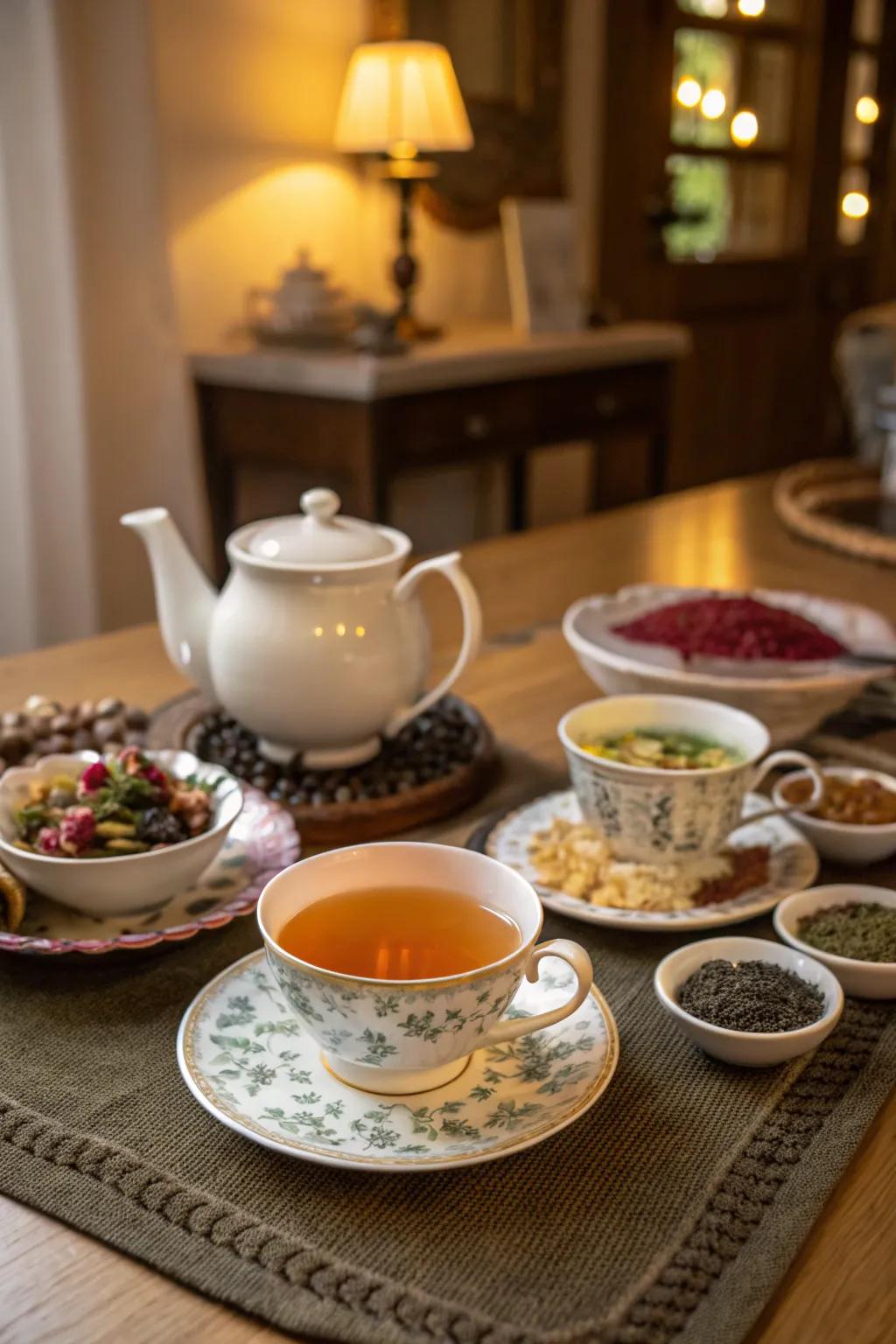 Warm up with a selection of soothing herbal teas.
