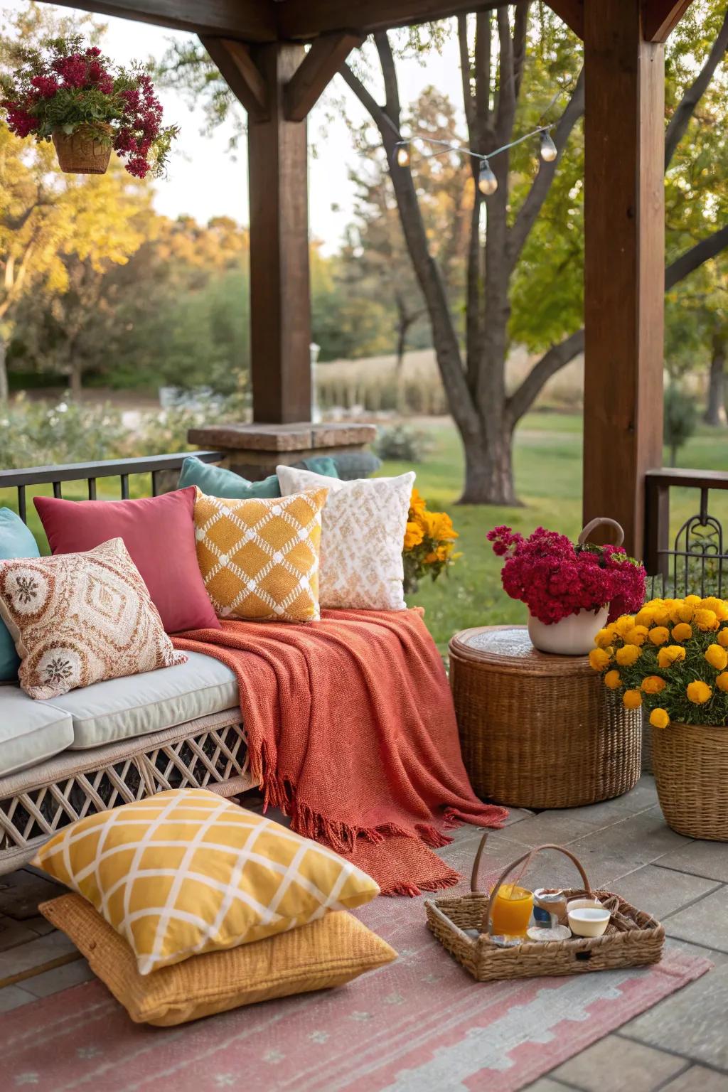 A dynamic alfresco area with seasonal flair.