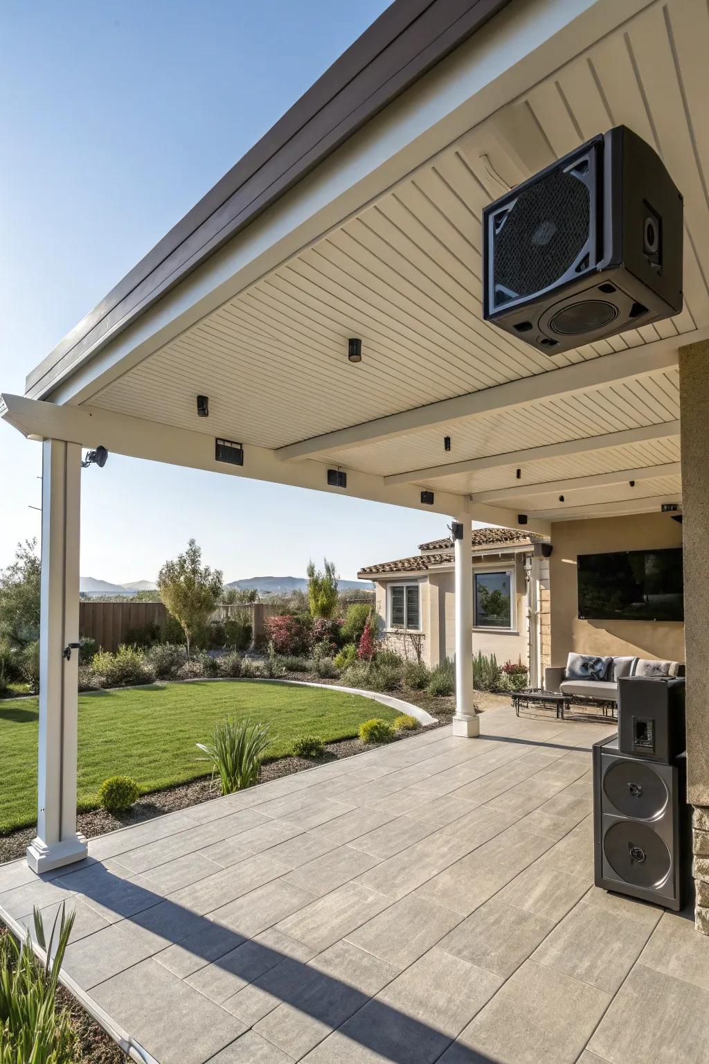 Enhance your patio with an integrated sound system for lively gatherings.