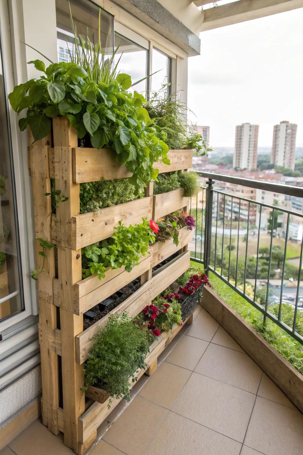 Create a budget-friendly vertical garden with a wooden pallet.