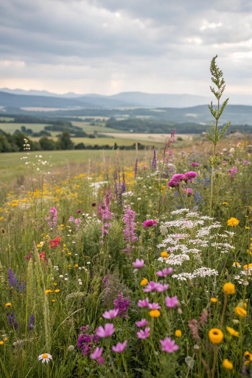 A wildflower meadow for color and pollinators.