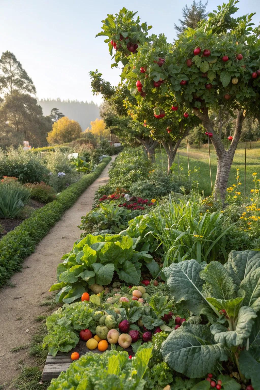 Edible landscaping providing beauty and bounty.