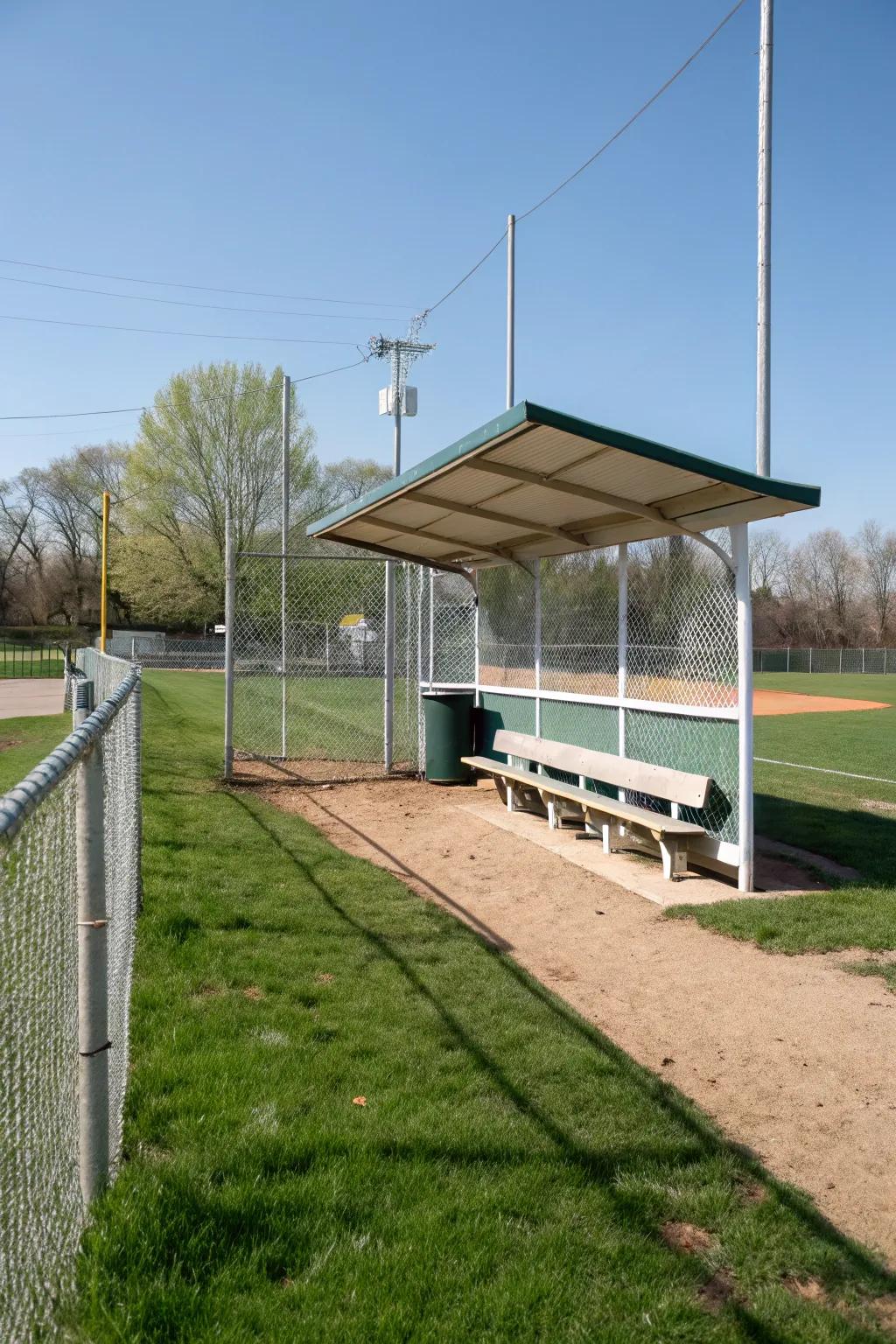 A cozy dugout adds character to your field.