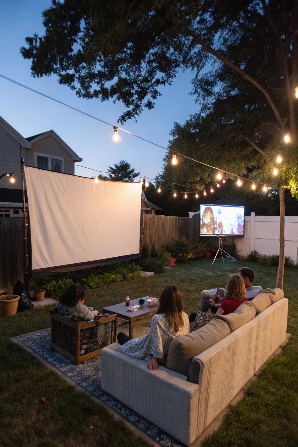 An outdoor movie theater turns evenings into cinematic experiences.