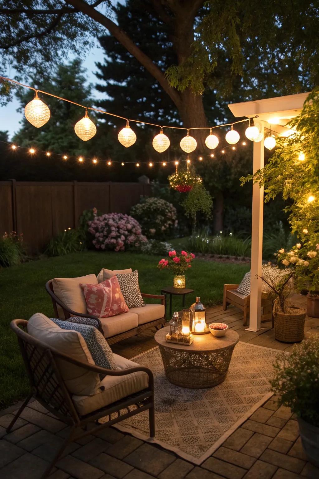 Set the mood with enchanting ambient lighting.