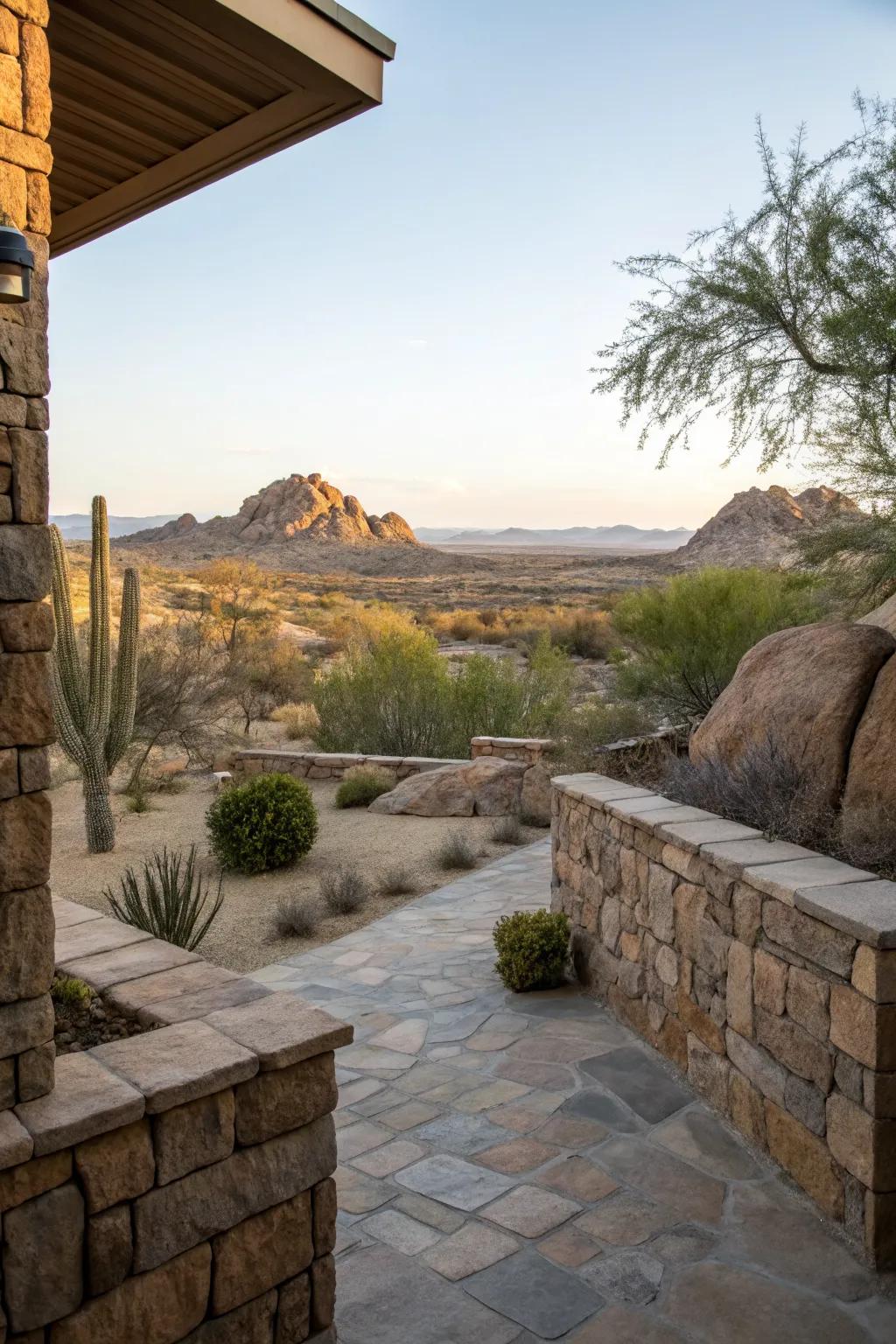 Natural walls frame views and add privacy with style.