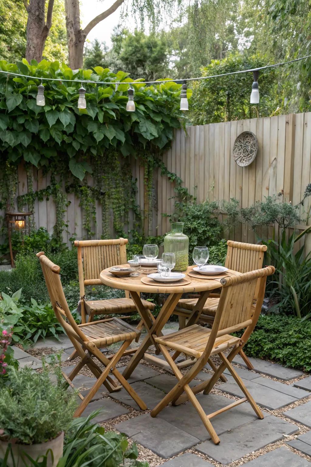 Eco-friendly features enhance your dining space while caring for the environment.