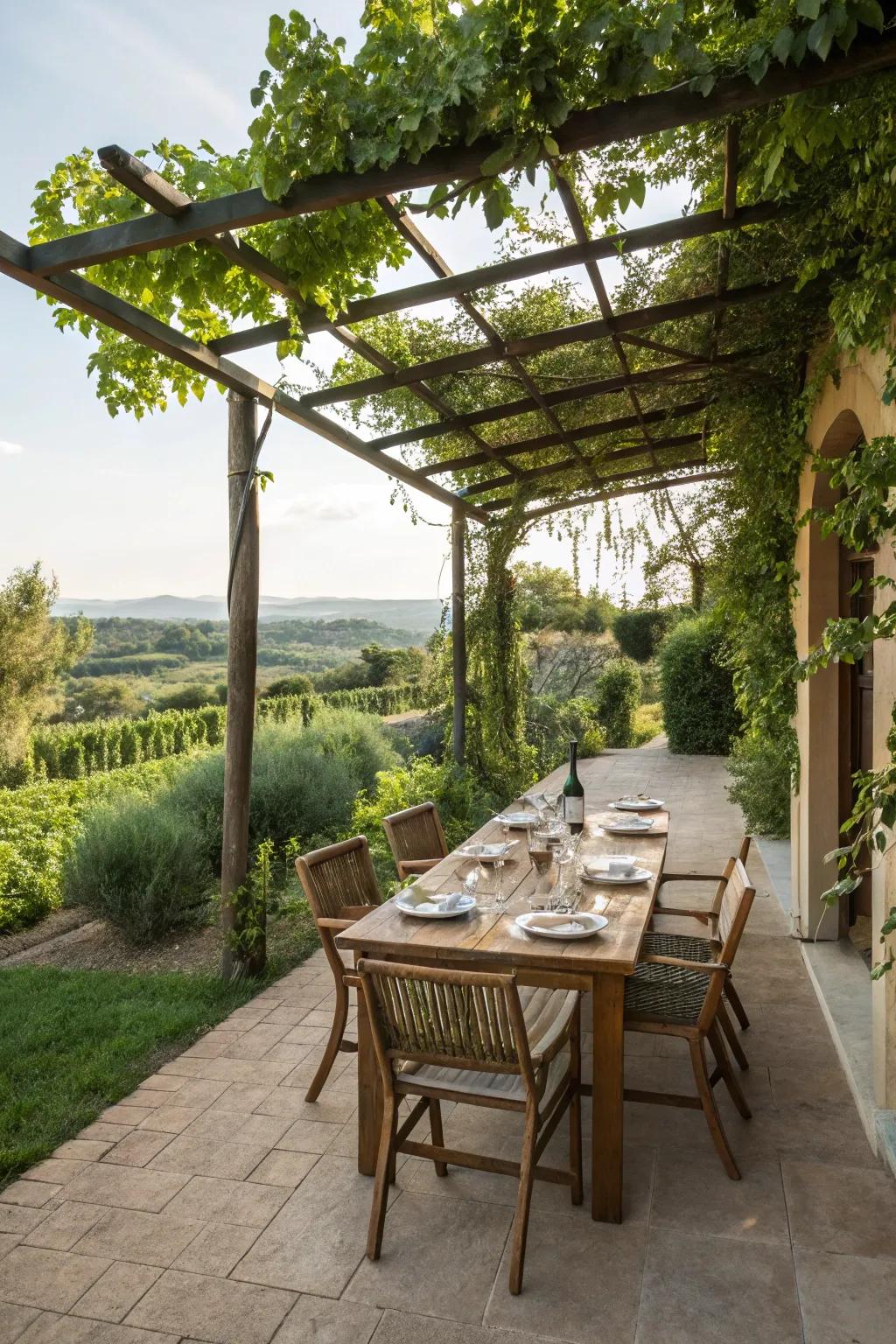 Dine in style with an inviting outdoor dining setup.