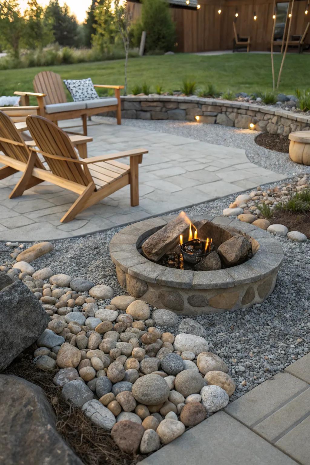 Mixing gravel textures adds depth and dimension.